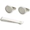 Men's Initial Cufflinks Set and Tie Clips with Gift Box, Alphabet Letter Monogram M